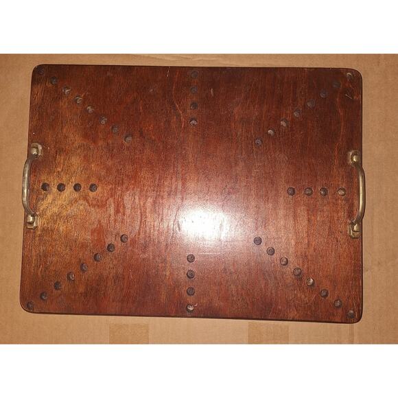 Vintage Game Board Repurposed Tray  Handles Coffee Table Accent Entry Tray - Picture 3 of 4